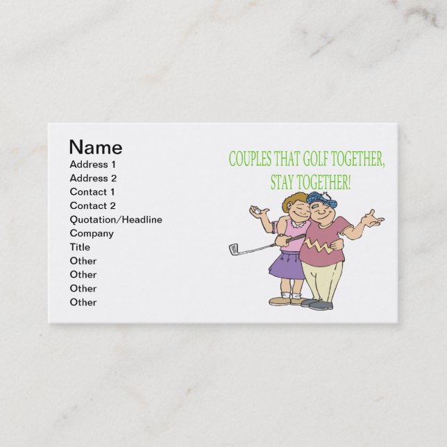 Couples That Golf Together Stay Together Business Card (Front)
