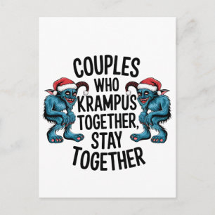 Couples That Krampus Together Stay Together XMAS  Postcard