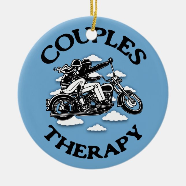 Couples Therapy Ceramic Ornament (Front)