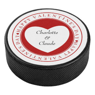 Couples Valentine Ice Hockey Puck
