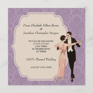 couples vintages de danse de faire-part de mariage