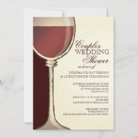 Couples Wedding Shower Aged Wine Themed Invitation