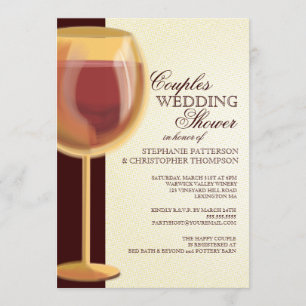 Couples Wedding Shower Aged Wine Themed Invitation