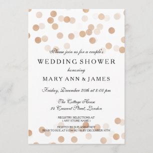 Couple's Wedding Shower Copper Foil Glitter Lights Invitation