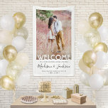 Couples Wedding Shower Simple Photo Welcome Banner<br><div class="desc">Welcome guests to a stylish couples bridal shower with an elegant custom photo vertical party banner. Picture and all text are simple to personalize. (IMAGE PLACEMENT TIP: An easy way to centre a photo exactly how you want is to crop it before uploading to the Zazzle website.) The modern minimalist...</div>