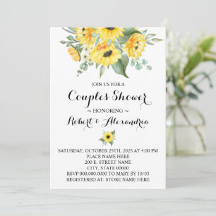 Couples Wedding Shower Sunflowers Greenery Invitation