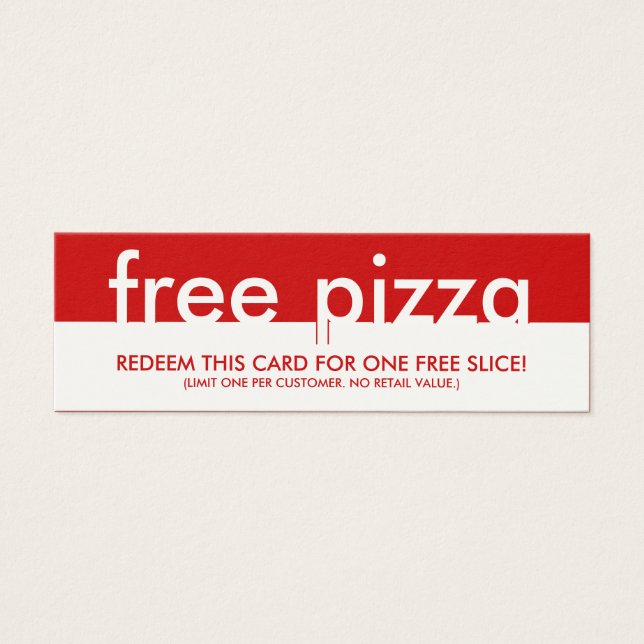 coupon à pizza gratuit (Devant)