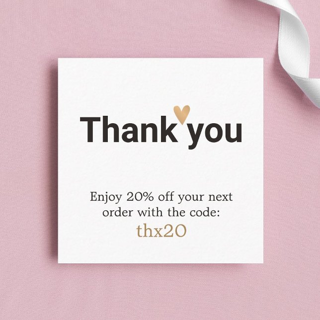 Coupon Carte de remerciements simple et élégant (Créateur téléchargé)