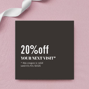 Coupon de beauté blanc noir ivoire minimaliste