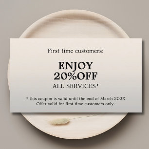 Coupon de beauté minimaliste Elégant Faux Argent