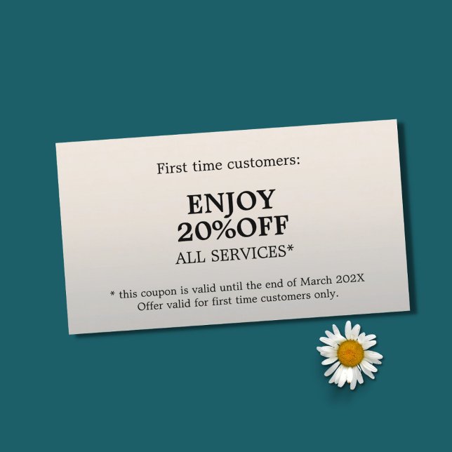 Coupon de beauté minimaliste Elégant Faux Argent (Créateur téléchargé)