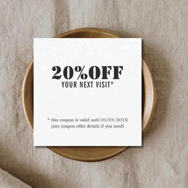 Coupon de beauté noir blanc simple et élégant (Créateur téléchargé)