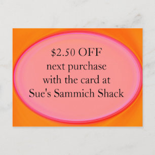 coupon de carte d'escompte