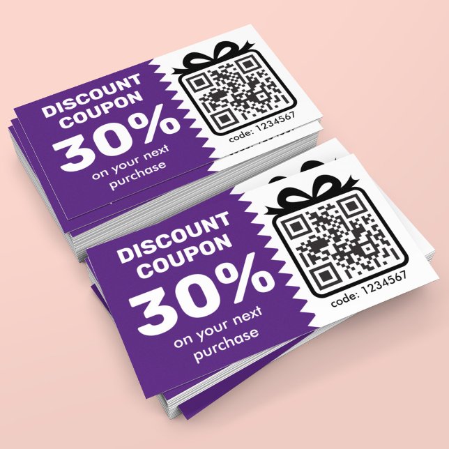 Coupon de réduction numérique avec logo de code QR (Créateur téléchargé)