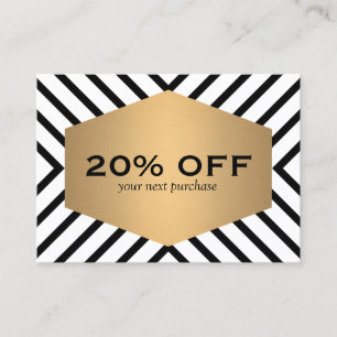Coupon d'Emblème Noir Blanc Motif Noir Or