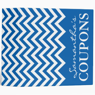 Coupon holder for couponer Blue chevron organizer Binder