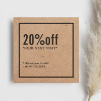 Coupon Kraft Noir Imprimé Minimaliste Moderne
