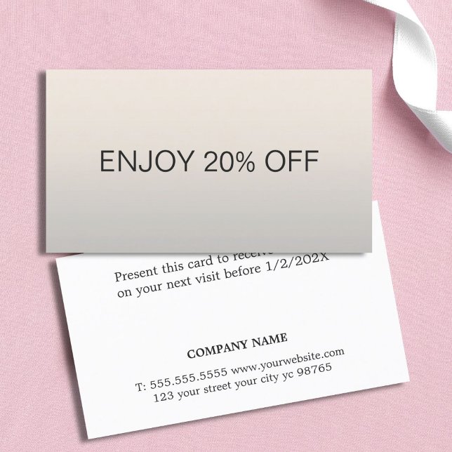 Coupon minimaliste Élégant Faux Argent (Créateur téléchargé)