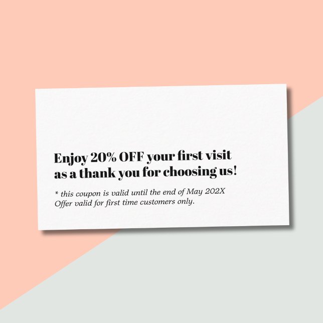 Coupon minimaliste Gras Noir Blanc Gras (Créateur téléchargé)