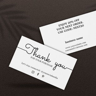 Coupon minimaliste noir blanc Merci