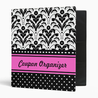 Coupon Organizer Hot Pink Art Deco Damask Binder