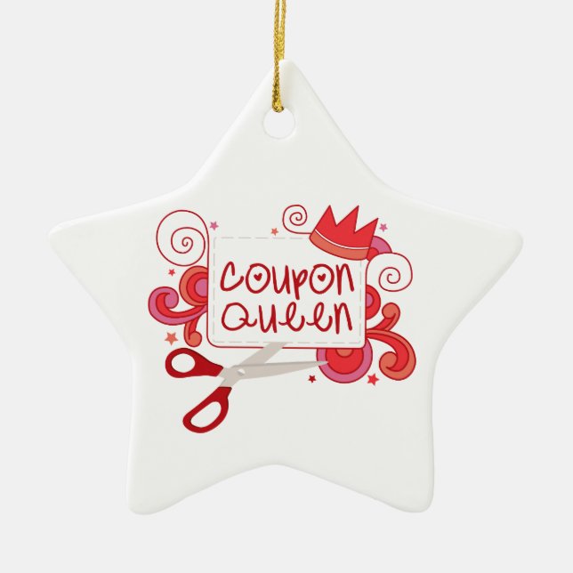 Coupon Queen Ceramic Ornament (Front)