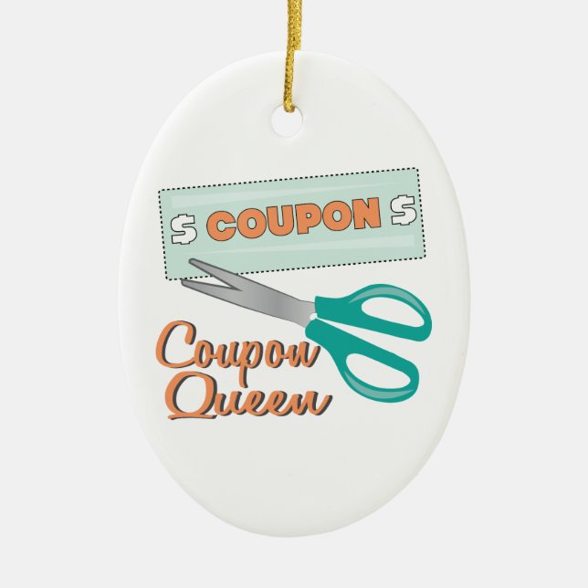 Coupon Queen Ceramic Ornament (Front)
