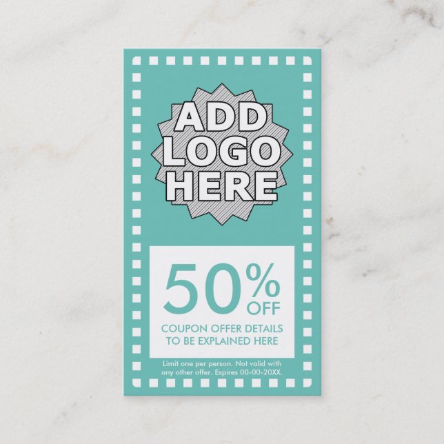 coupon simple personnalisable couleur (Devant)