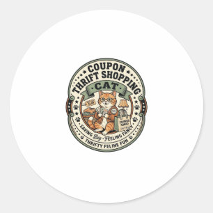 Coupon Thrift Shopping Cat Coupon Thrift Shopping  Classic Round Sticker