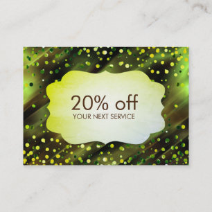 Coupon Vert Confetti Pièce de réduction Cadeau