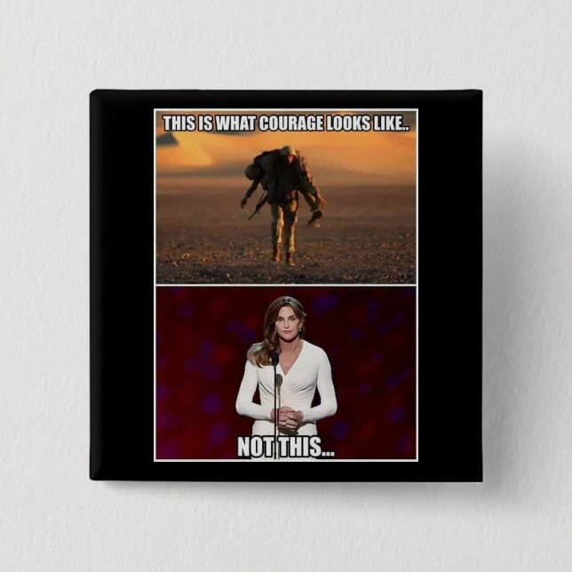 courage 2 inch square button (Front)