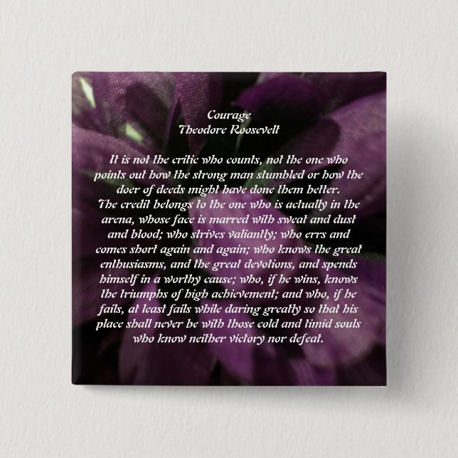 Courage 2 Inch Square Button (Front)