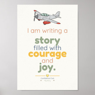 Courage and joy | Kids Affirmation Poster