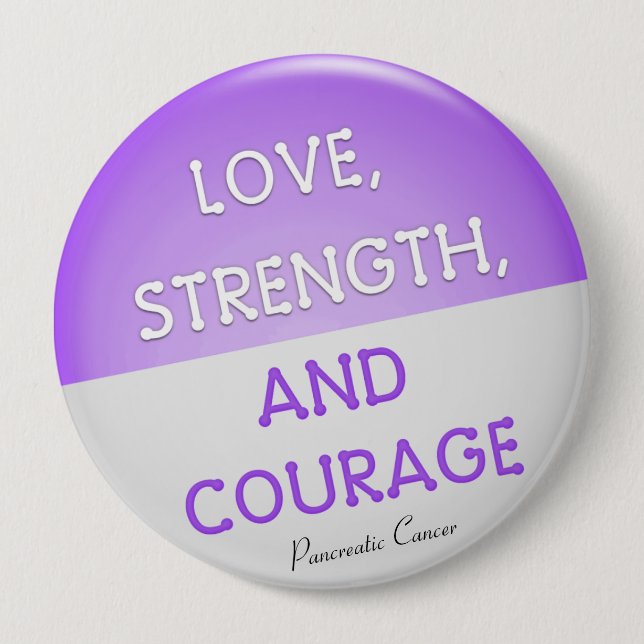 Courage Badge Pancreatic Cancer (Purple) 4 Inch Round Button (Front)