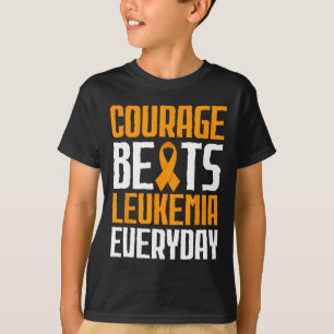 Courage Beats Leukaemia Everyday Blood Cancer Awar T-Shirt