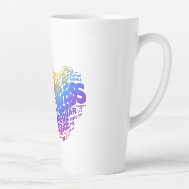 Courage Conquers Challenges. Latte Mug (Right)