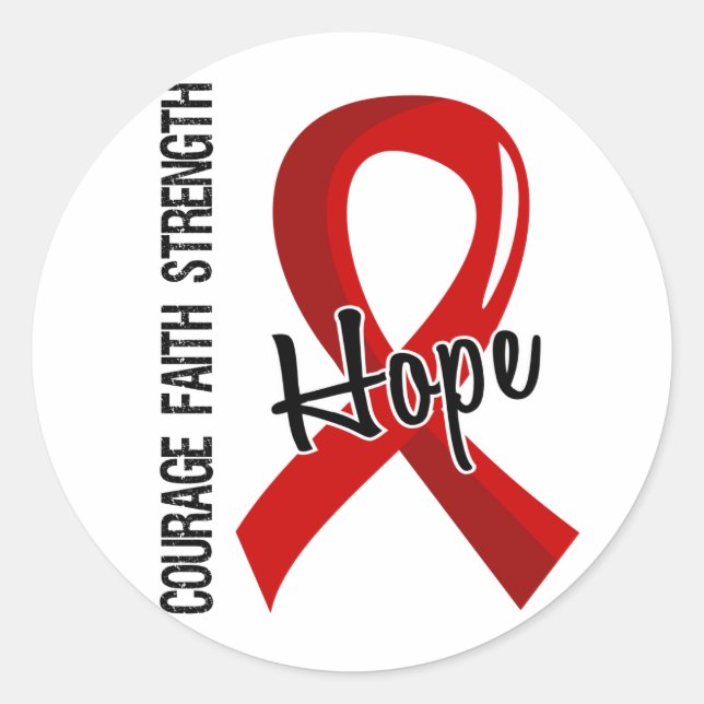 Courage Faith Hope 5 AIDS Classic Round Sticker (Front)