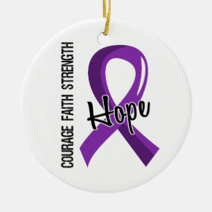Courage Faith Hope 5 Alzheimer's Disease Ceramic Ornament