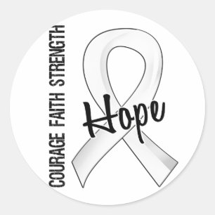Courage Faith Hope 5 Lung Cancer Classic Round Sticker