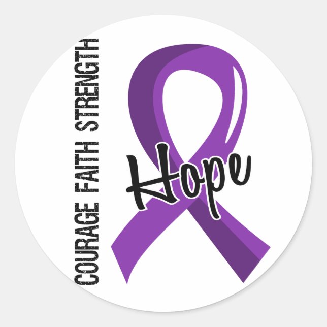Courage Faith Hope 5 Pancreatic Cancer Classic Round Sticker (Front)