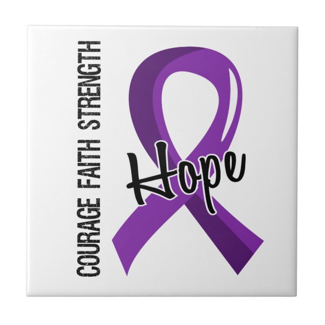 Courage Faith Hope 5 Pancreatic Cancer Tile (Front)
