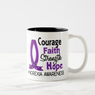 Courage Faith Strength Hope Anorexia Two-Tone Coffee Mug