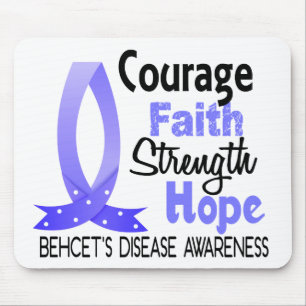 Courage Faith Strength Hope Behcet's Disease Mouse Pad