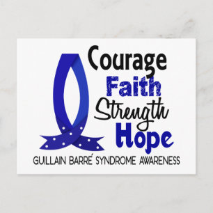 Courage Faith Strength Hope Guillain Barre Syndrom Postcard