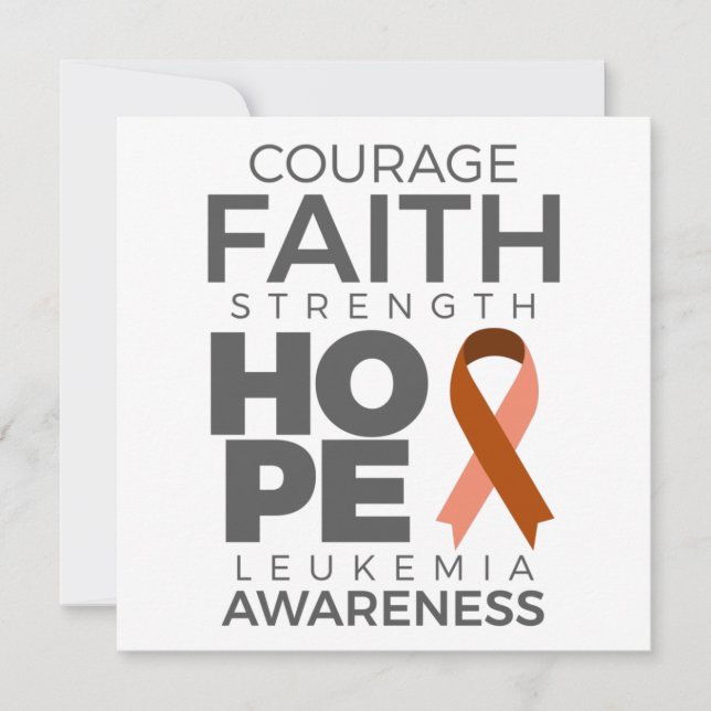 Courage Faith Strength Hope Leukaemia Awareness Save The Date (Front)