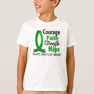 Courage Faith Strength Hope Traumatic Brain Injury T-Shirt