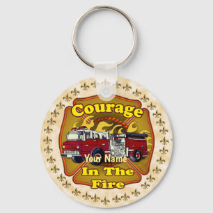 Courage Firefighter  Firetruck  Keychain