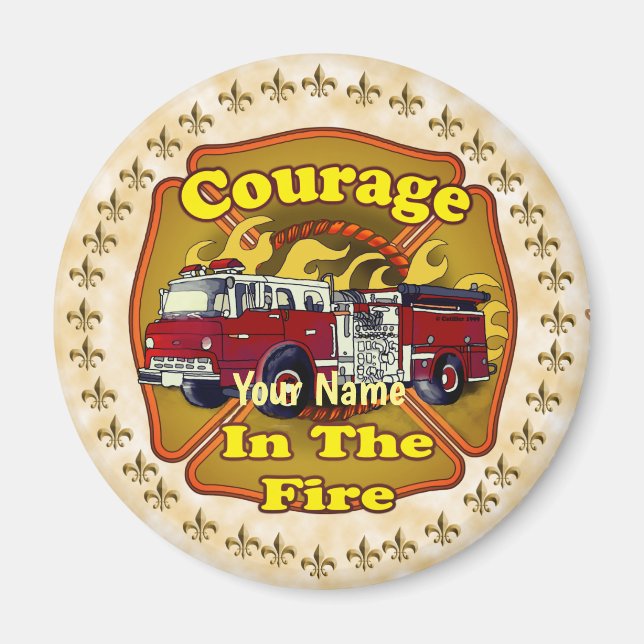 Courage Firefighter  Firetruck magnet (Front)