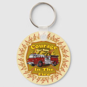 Courage Firetruck firefighter keychains