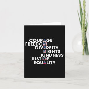 Courage Freedom Diversity Rights Kindness Justice Card